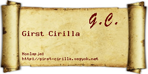 Girst Cirilla névjegykártya